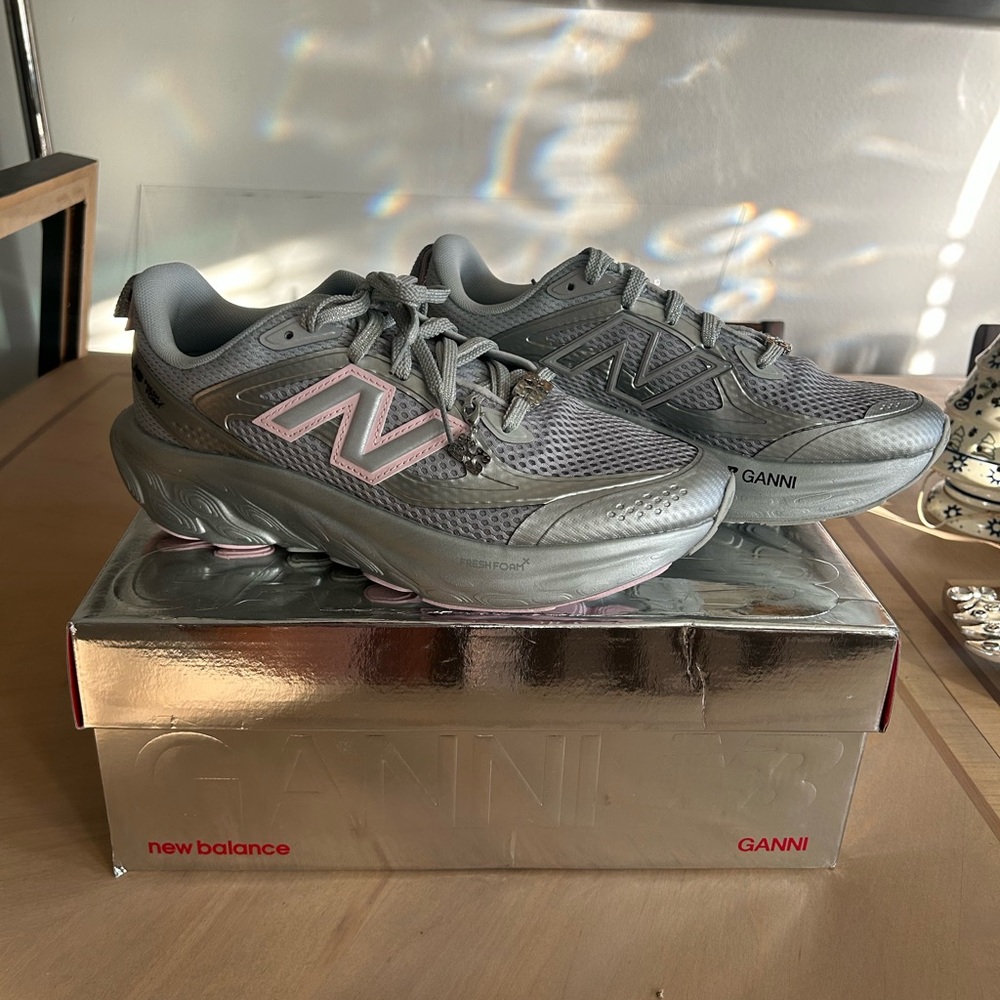 Brand New in Box- GANNI x New Balance Silver and Pink Fresh Foam Trainers